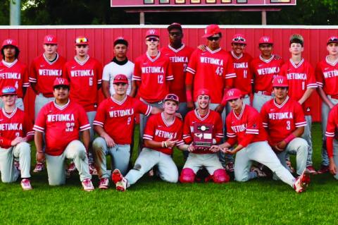WETUMKA CHIEFTAINS WIN DISTRICT TITLE! Back row: Yamil Torres, Ryan Winters, Jace Harjo, James Lawerance, Dallys Ingle, Dario Silla, Braedin Mason, Kylar Gordon, Phil Ross, Tristen Tedder, Nazareth Rivera, Chayden Flanagan, Julian Watkins, Isaac Bellinger