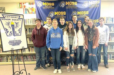TEN SOPHOMORE STUDENTS WERE INDUCTED INTO THE NATIONAL HONOR SOCIETY AT MOSS HIGH SCHOOL RECENTLY
