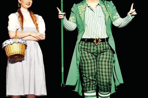 Olivia Williamson and Addison Melton as the Emerald City Guard.