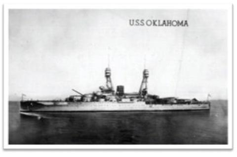 USS Oklahoma (23259.32, Oklahoma War Memorial Collection, OHS).