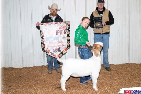Moss 4H Member Vylie Cook earned Grand Champion Doe
