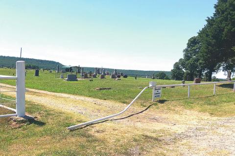 Carson Cemetery gate vandalized