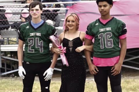 Adraya McLaud crowned Graham-Dustin Homecoming Queen by King Cheparney Hicks