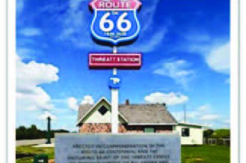 Historic Monument at Threatt Filling Station in Luther