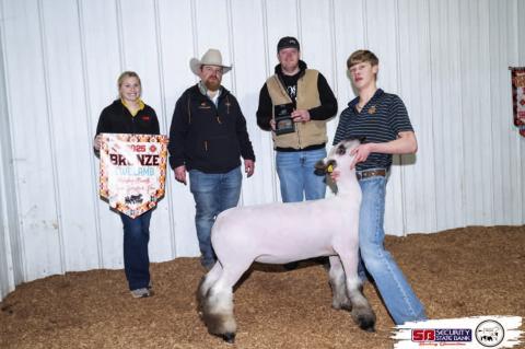 Moss FFA Member Diesel Cook earned Bronze Ewe Lamb