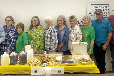 TO COMMEMORATE NATIONAL HOME EXTENSION WEEK the Ladies from The Hughes County Extension Club and the OHCE South Canadian River Club (Calvin, newly formed club) served cookies and drinks at the court house Monday morning, May 6th. Pictured are Hughes County Commissioner Coal Dilday, Judy Mathis, LaTricia Sherry, Debbie Wilson, Grace Sanford, Lu Langwell, Tache’ Cates, Narva Wilkerson, and Hughes County Commissioners Jim Lively and Dwight Barnett.