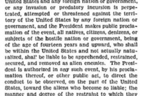 The Alien Enemies Act was first cited by President James Madison during the War of 1812 against England. It ordered British citizens in the U.S. to relocate more than 40 miles from the coast. There’s no record of how many people were actually arrested f