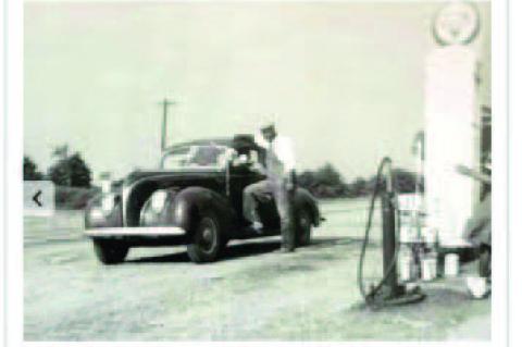 Historic Monument at Threatt Filling Station in Luther