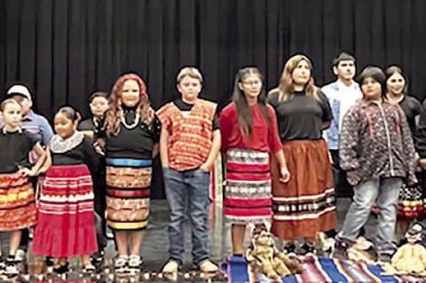 JOM FASHION SHOW STUDENTS— Gabriel Barnett, Metilyah Ramirez, Riley Deer-Buxton, Kaegan Starr. Jennisyn Williams, Malaia Berryhill, Joseph Berryhill, Nena Poole, Jett Stokes, Macie Fish, Isabella Cooper, Nazareth Rivera, Liam Cooper, Emmarson Wainscott,