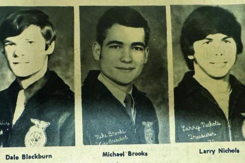 WETUMKA’S three Future Farmers of America winning the coveted State Farmer degrees were announced last week. They included Dale Blackburn, son of Mr. and Mrs. Boyce Balckburn; Michael Brooks, son of Mr. and Mrs. Finis Brooks and Larry Nichols, son of th