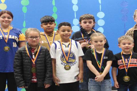 MOSS STUDENTS OF THE MONTH (pictured above): Back row - Zoe Riley, Eyran Gutierrez, Cruz Powell, Trinity Hester Front row - Leeah Greenlee, Syncere Ramsey, Timber Romberg, Jack Greenlee