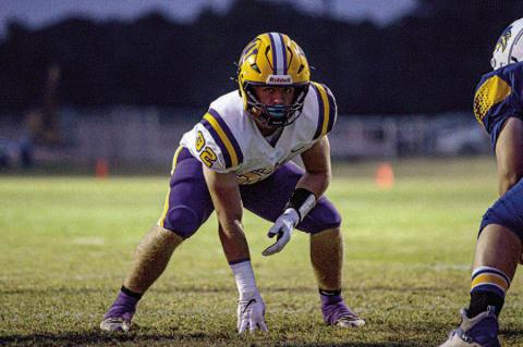 Jonah Roberts lines up to wait for the snap.