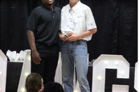 Braden Specht Boys' Basketball - Top Rebounder Trophy Presented John Godwin II