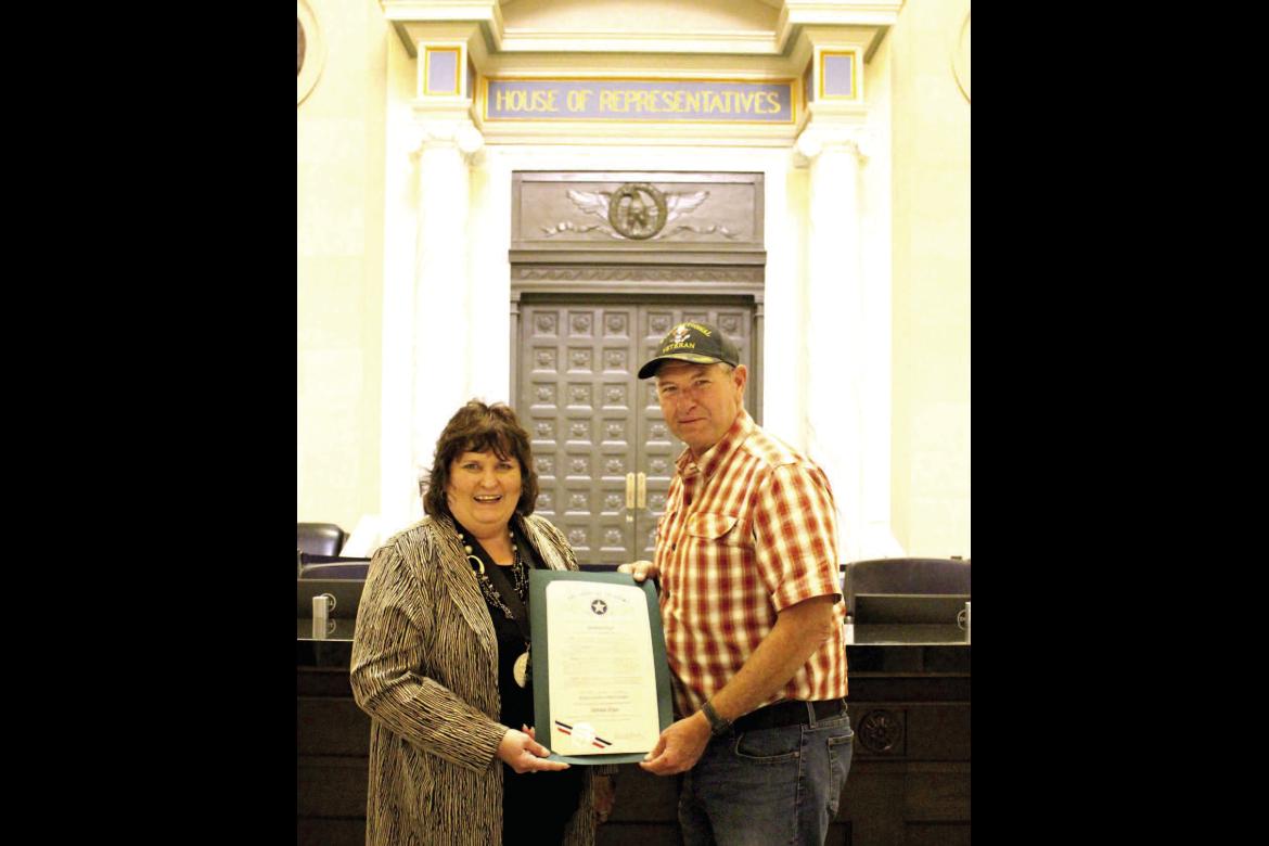 Donna Dyer Honored with prestigious 55 over 55 Inspiring Oklahomans award presented by State Representative David Smith.